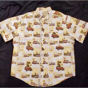 Royal Palm Button Down Casual Shirt Men's Size Medium